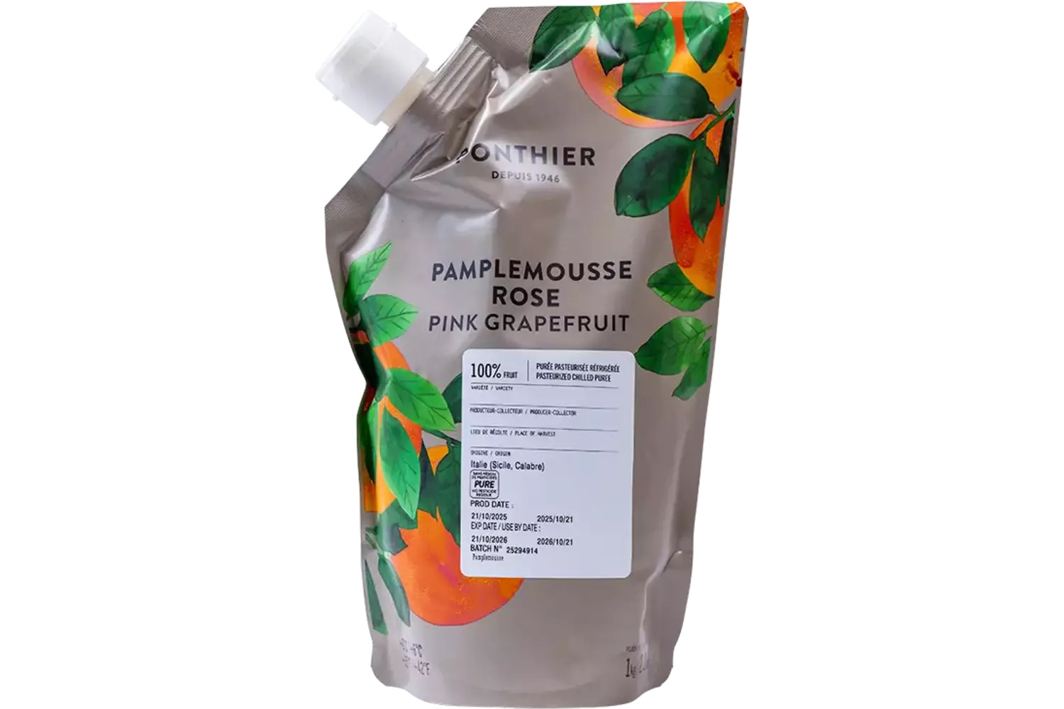 Fruitpuree grapefruit 1kg stuk 1
